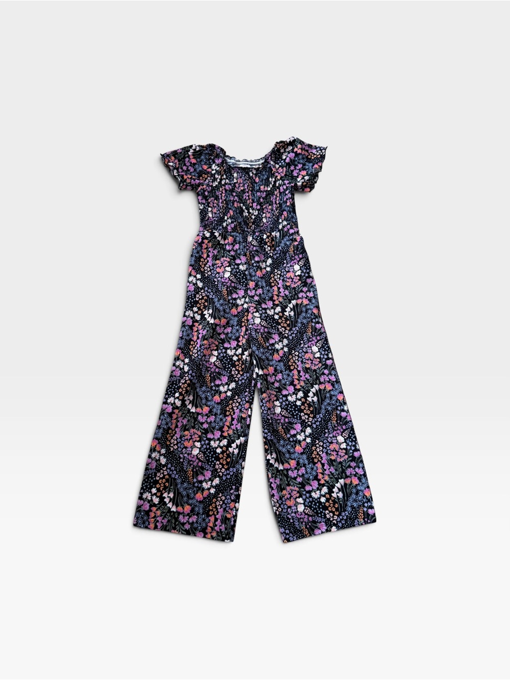 Wonder Nation Floral Smocked Jumpsuit